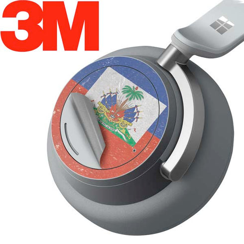 Haitian Flag Distressed Surface Headphones Skin